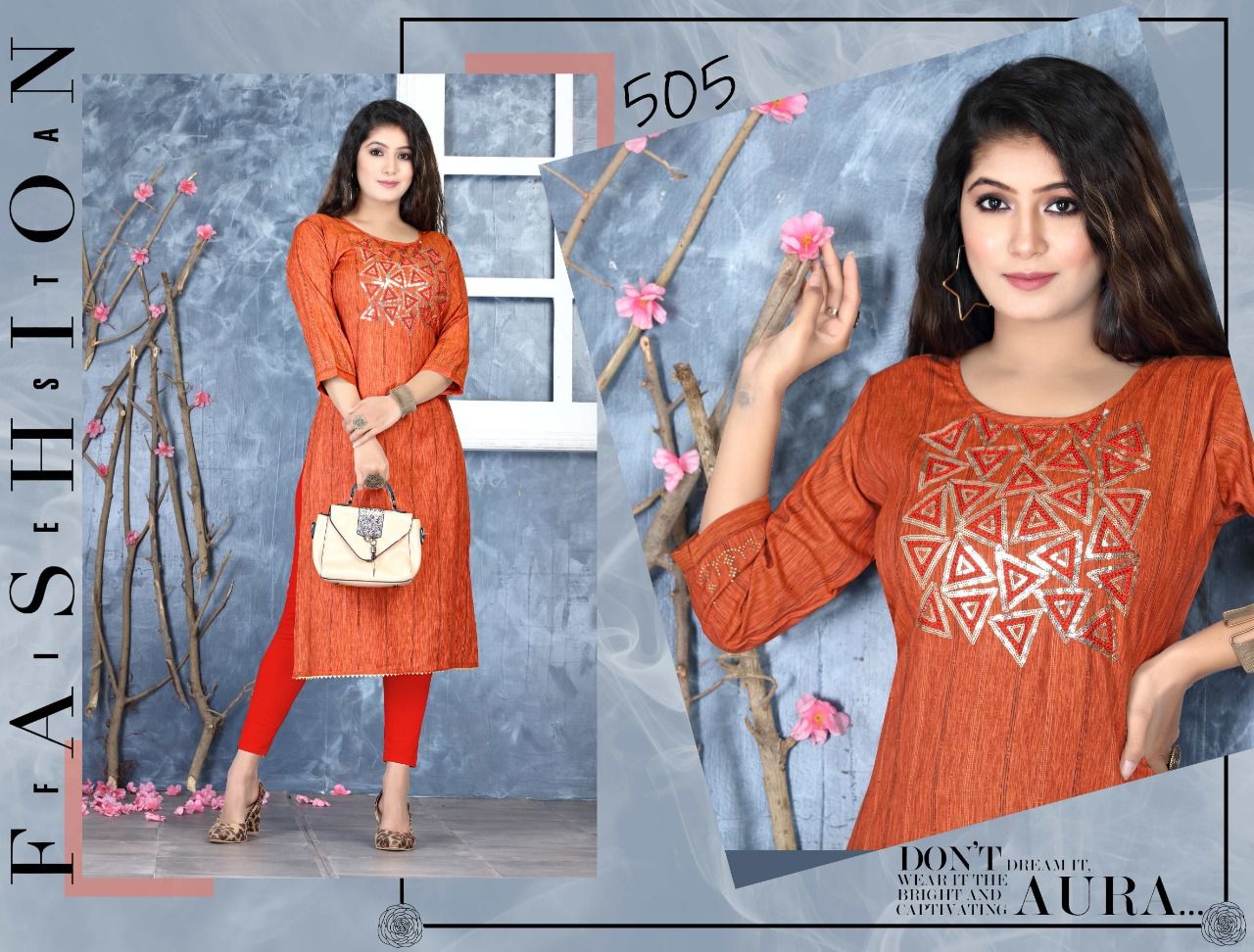 Jazzy 501 Designer Heavy Ethnic Wear Rayon Straight Kurti Collection
